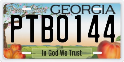 GA license plate PTB0144