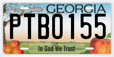 GA license plate PTB0155