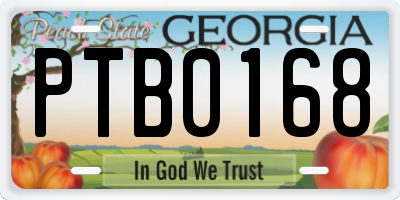 GA license plate PTB0168