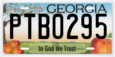 GA license plate PTB0295
