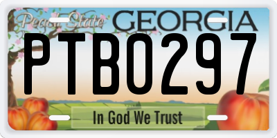 GA license plate PTB0297