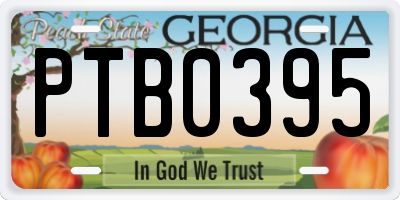 GA license plate PTB0395