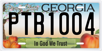 GA license plate PTB1004