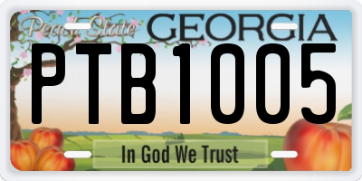 GA license plate PTB1005