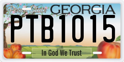 GA license plate PTB1015