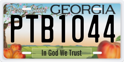 GA license plate PTB1044