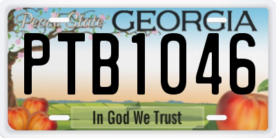 GA license plate PTB1046