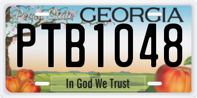 GA license plate PTB1048