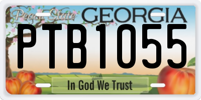 GA license plate PTB1055