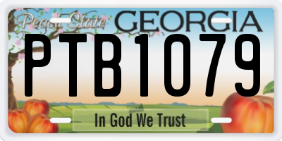 GA license plate PTB1079