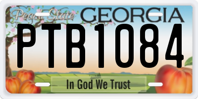 GA license plate PTB1084