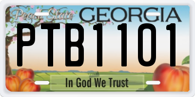 GA license plate PTB1101