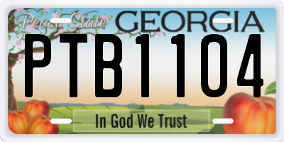 GA license plate PTB1104