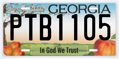 GA license plate PTB1105