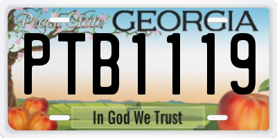 GA license plate PTB1119