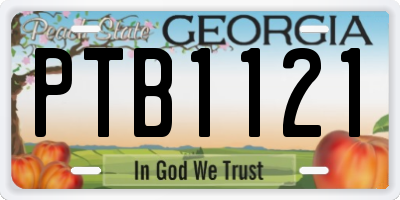 GA license plate PTB1121