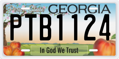 GA license plate PTB1124