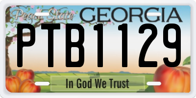 GA license plate PTB1129