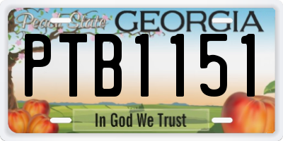 GA license plate PTB1151