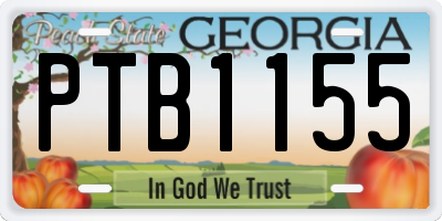 GA license plate PTB1155