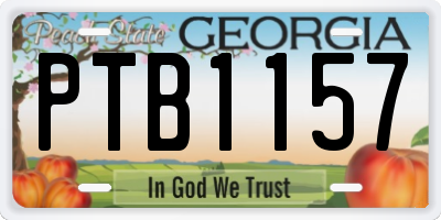 GA license plate PTB1157