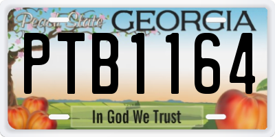 GA license plate PTB1164
