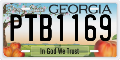 GA license plate PTB1169