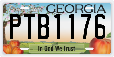 GA license plate PTB1176