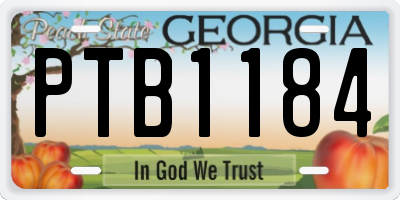 GA license plate PTB1184