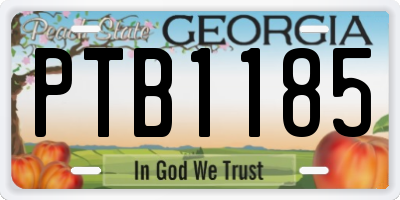 GA license plate PTB1185