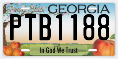 GA license plate PTB1188