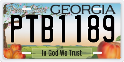 GA license plate PTB1189