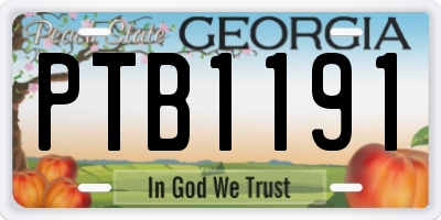 GA license plate PTB1191