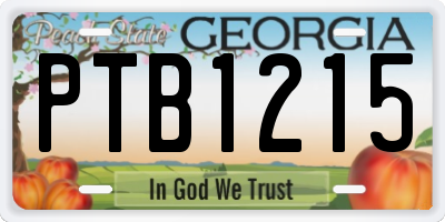 GA license plate PTB1215