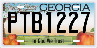 GA license plate PTB1227