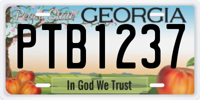 GA license plate PTB1237