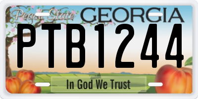 GA license plate PTB1244