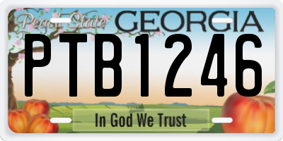 GA license plate PTB1246