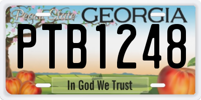 GA license plate PTB1248