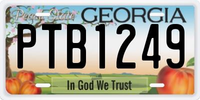 GA license plate PTB1249