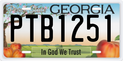 GA license plate PTB1251