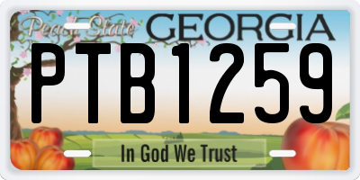GA license plate PTB1259