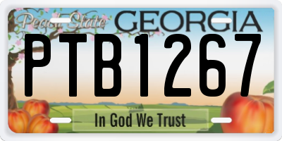 GA license plate PTB1267