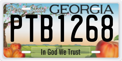 GA license plate PTB1268