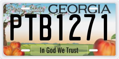 GA license plate PTB1271