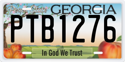 GA license plate PTB1276