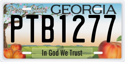 GA license plate PTB1277