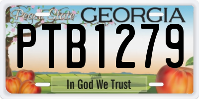 GA license plate PTB1279