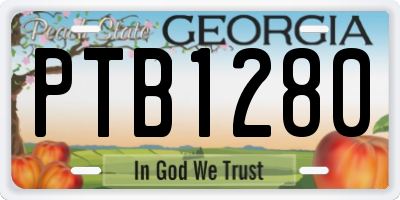 GA license plate PTB1280