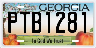 GA license plate PTB1281